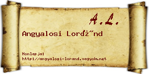 Angyalosi Loránd névjegykártya